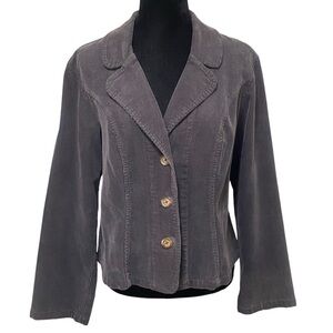 Cut Loose Gray Corduroy Blazer Jacket Small USA Made Minimalist Soft Grunge